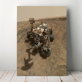 Интерьерная картина Марсоход Кьюриосити на поверхности Марса, Curiosity, Mars, космос, НАСА, астрономия, 85×60 см (id0073)
