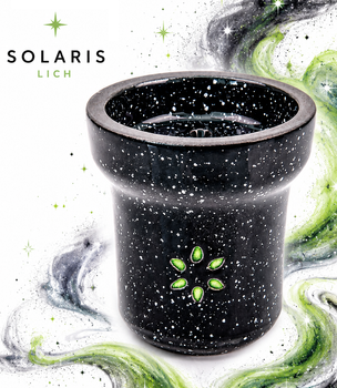 Чаша для кальяна Solaris Lich Салярис Лич 9.5 см и ⌀ 7,7 см красная глина ручная работа авторская лепка вместимость до 25 г черная