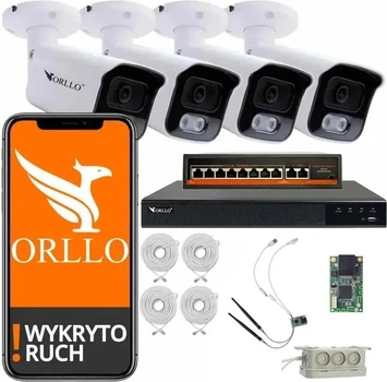 Комплект відеоспостереження ORLLO POESET 4, 4 камери 5 Мп з адаптером WiFi (POESET-4-ADAPTER-VM300-H)