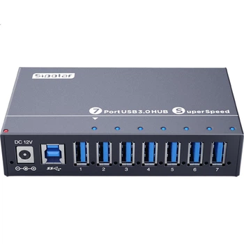 USB-концентратор SIPOLAR, высокоскоростной 7-портовый концентратор, промышленный класс A-173 (3 метра), разветвитель, удлинительный кабель для компьютера, расширитель, однопортовый блок питания 1A, зарядное устройство для телефона.