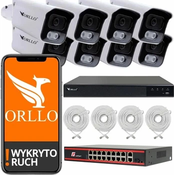 Комплект відеоспостереження ORLLO POESET 4, 8 камер 5 Мп (POESET8-GET)