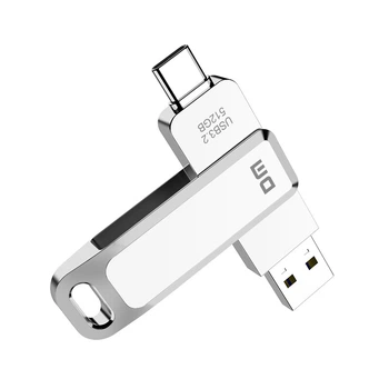 Флеш пам'ять USB DM PD168 512GB USB 3.2 Gen1 + Type-C Silver