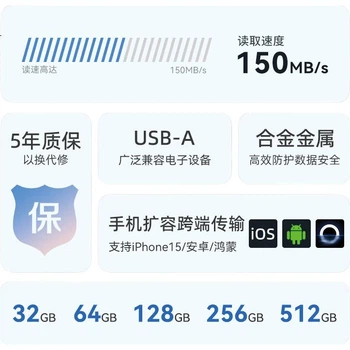 Флеш-накопичувач PHILIPS 256 ГБ Type-C USB 3.2 з двома інтерфейсами для телефону, 61UT-F сріблястого кольору, високошвидкісний USB-накопичувач подвійного призначення з двома головками, сумісний з Android, Apple та ноутбуками