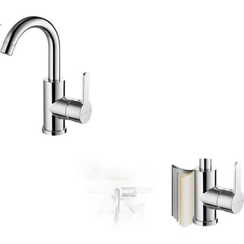Смеситель HEGII для раковины поворотный, высокий расход, HMF928-111B