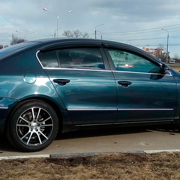 Дефлекторы окон VL-Tuning на Volkswagen Passat B6 2005-2010 седан (накладные)