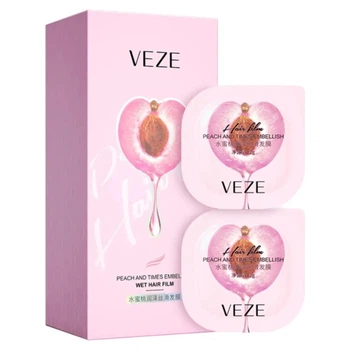 Маска для волос с экстрактом персика Veze Peach And Times Embellish Wet Hair Film, 6 шт
