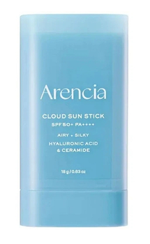 Увлажняющий солнцезащитный сток с PDRN и пептидами Arencia Cloud Sun Stick SPF50+ PA++++, 18 г