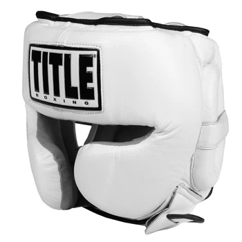 Шлем TITLE Boxing Leather Sparring Headgear Белый L