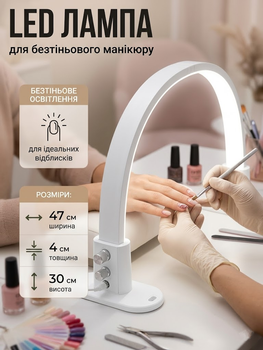 Настольная лампа для маникюра LED с 3 режимами света, USB светодиодный белый круглый светильник для салона красоты
