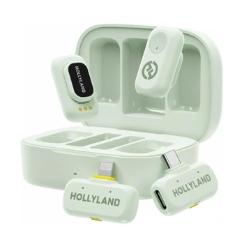Микрофон петличный 2 шт Hollyland Lark A1 Combo зеленый Lightning + Type-C для iPhone/ Android із зарядним кейсом (33352020)