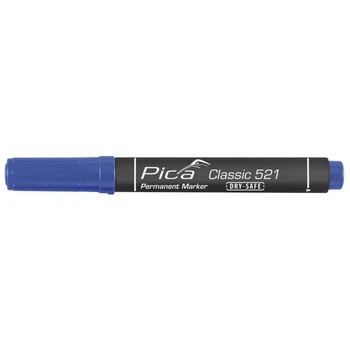 Маркер перманентный Pica 521/41 Classic Permanent Marker Chisel tip, с скошеным носиком, синий