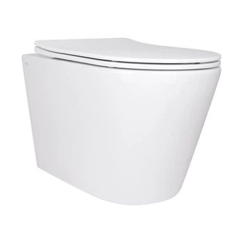 Унитаз подвесной Qtap Scorpio безободковый Ultra Quiet c сиденьем Soft-close QT14332380AW
