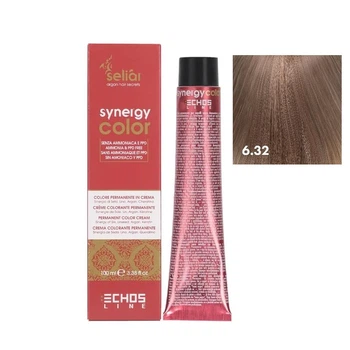 Безаммиачная крем-краска для волос Echosline Seliar Synergy Color 6.32 Бежевый темно-русый 100 мл