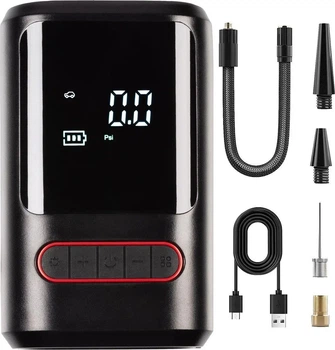 Компрессор автомобильный аккумуляторный Car Air Pump 3в1 беспроводной портативный с фонариком и функцией Power Bank