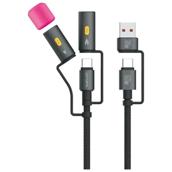 Кабель USB-C 4smarts Explorer 4 в 1 60 W 1 м Black (4252011909971)