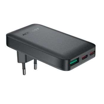 Зарядное устройство Acefast A100 65W GaN 2 USB-C + USB-A Black (6974316283492)