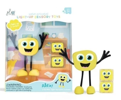 Сенсорна світлова іграшка для ванни Glo Pals - Фігурка Алекс зі світловими кубиками 0424-P1 (0850016823076)