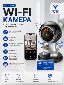 Камера видеонаблюдения IP видеоняня Smart Wi-Fi 2K поворотная PTZ с удаленным доступом интеркомом и ночной съемкой