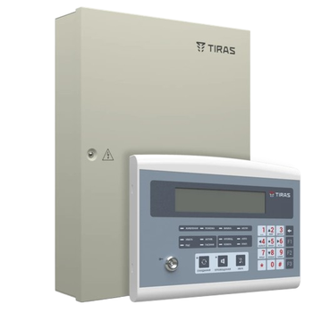 Прилад приймально-контрольний пожежний Tiras ППКП - 16.128 П 220V 30 ВА Сірий