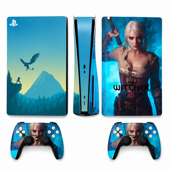 Комплект виниловых наклеек The Witcher 3 Wild Hunt Ciri Playstation 5 disk edition