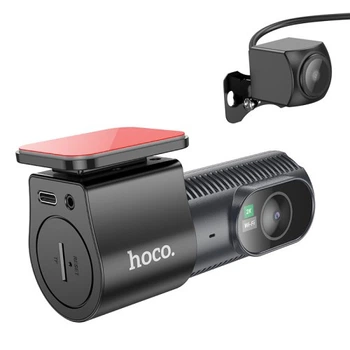 Відеореєстратор HOCO DV8 2K display hidden driving recorder(with rear camera) Чорний