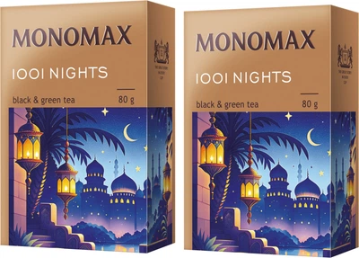 Упаковка чая Мономах бленд черного и зеленого чая 1001 Nights 80 г х 2 шт (2000006781048)