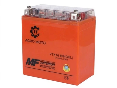 Аккумулятор гелевый TT AGRO MOTO YTX16-BS 16АH, 150х87х161 мм оранжевый