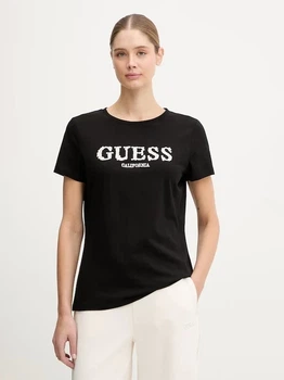Футболка хлопковая женская Guess Giuditta Cn Ss T-Shirt V6RI11-J1314-JBLK S Jet Black A996 (7621235087067)