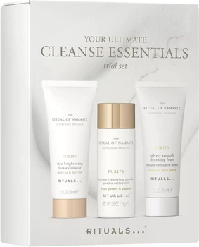 Набір косметики для догляду за обличчям Rituals Namaste Пілінг Brightening 30 мл + Пінка для вмивання Velvety Smooth 30 мл + Ензимна пудра для вмивання 15 г (8719134205824)