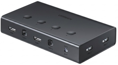 KVM-переключатель UGREEN CM293 4-в-1 HDMI 2.0 4K/60Гц Black