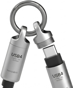 Кабель Hagibis GS200 USB Type-C - USB Type-C USB 4.0 80 Гбит/с 10.5 см Dark-Gray
