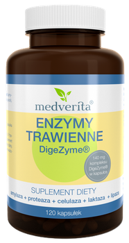 Ензими травні DigeZyme 140 мг Medverita 120 капсул (5900718340250)