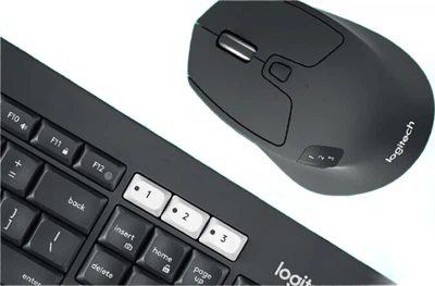 Logitech MK850 [корпоративний клас] Бездротовий комплект офісної клавіатури та миші Bluetooth, клавіатура для комп'ютера Mac iPad із дворежимним підключенням та підставкою для рук, чорний [знижка при груповій покупці]