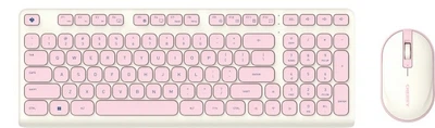 Бездротовий комплект клавіатури та миші CHERRY DW2380, оновлена версія, 98-клавішна тиха клавіатура та миша, аксесуар для ноутбука для дівчаток, милий тонкоплівковий дизайн, рожевий колір Li Jiang