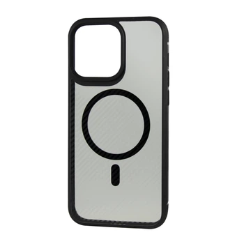 Чехол iPaky Carbone для iPhone 15 Pro, с MagSafe, прозрачный