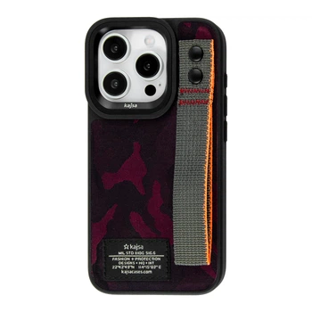 Противоударный чехол Kajsa Outdoor Collection Camo Satin Straps back case for iPhone 15 Pro Max Red