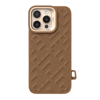 Противоударный чехол Kajsa Briquette Collection Rhombus для iPhone 16 Pro Brown