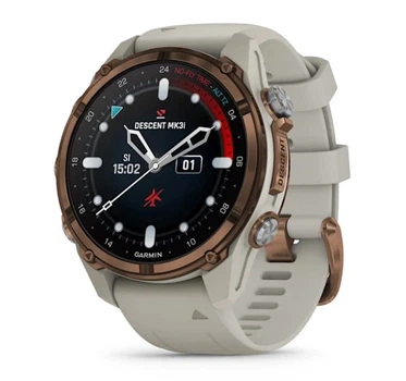 Смарт-годинник GARMIN Descent Mk3i 43 mm Bronze PVD Titanium with French Gray Silicone Band (010-02753-13/14)