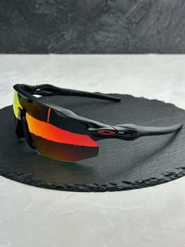 Солнцезащитные очки Oakley Radar EV Advancer OO9442 черные матовые с линзой Prizm Ruby, спортивные, мужские,