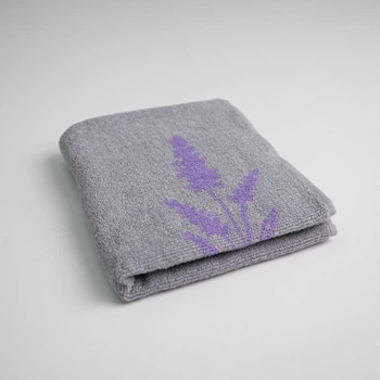 Полотенце для рук и лица махровое двустороннее Лаванда GM Textile 40х70см 400г/м2 (Лавандовый Серый)