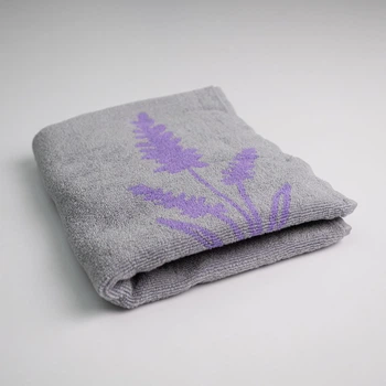 Махровое полотенце двустороннее Лаванда GM Textile 50х90см 400г/м2 (Лавандовый Серый)