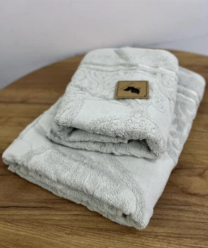 Набор махровых полотенец коттон L&M Home Textiles 2 шт (70х140, 50х90) винтаж светлая мята