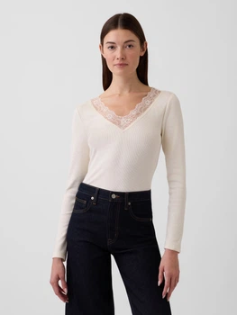 Лонгслів довгий жіночий Gap 187605977 XL Молочний (1159864669)