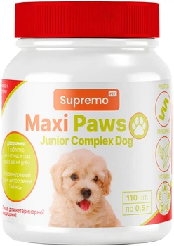 Витамины Supremo Maxi Paws комплекс для собак-юниоров, таблетки 110 шт. х 0.5 г (4820275973672)