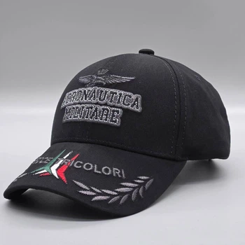 Кепка бейсболка aeronautica militare чорна чоловіча