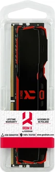 Оперативна памʼять Goodram DDR4-3200 8192 MB PC4-25600 IRDM X (IR-X3200D464L16SA/8G)