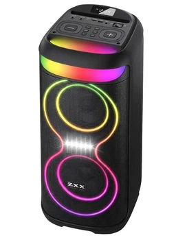 Портативна Bluetooth колонка ZXX-5505 акустична система 80 Вт бездротова колонка з USB TF AUX FM радіо LED підсвіткою стерео акустика з мікрофоном потужна музична колонка для вечірок дому вулиці