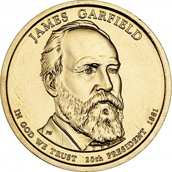 Монета 1 долар 2011 D UNC 20-й Президент США - Джеймс Гарфілд (1881) James A. Garfield