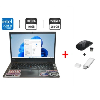 Ноутбук Б-клас Lenovo ThinkPad L13 Gen 2 / 13.3" (1920x1080) IPS / Intel Core i5-1145G7 (4 (8) ядра по 4.4 GHz) / 16 GB DDR4 / 256 GB SSD M.2 / Intel Iris Xe Graphics / WebCam / Windows 11 Pro б/в + Подарунок Бездротова мишка + флеш-накопичувач USB 32 ГБ