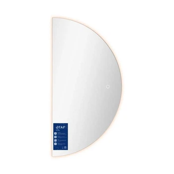 Зеркало настенное Qtap Taurus TA1 HR800 мм полукруглое с LED-подсветкой Touch антизапотеванием димером рег. темп. цвета 3000-6500K